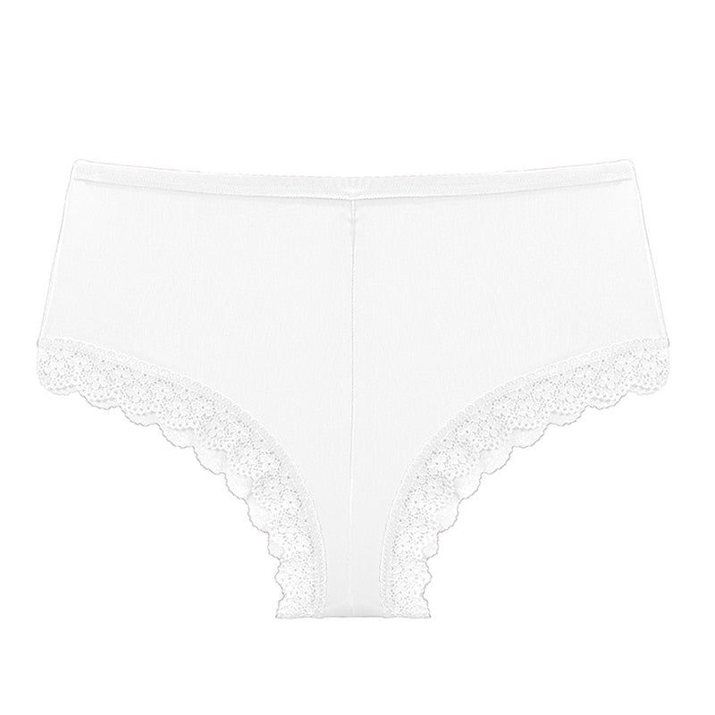 Shorty femme en dentelle, sous-vêtement blanc