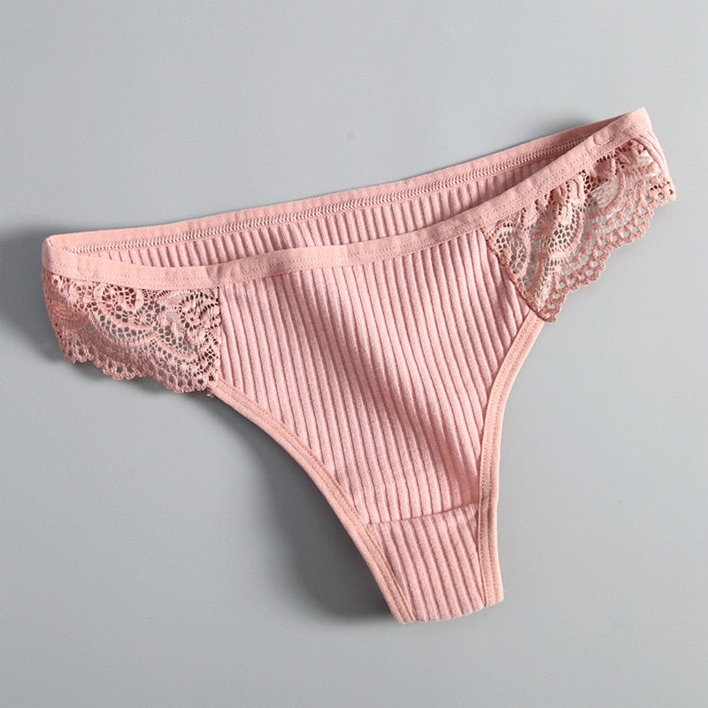 String coton et dentelle rose, lingerie élégante