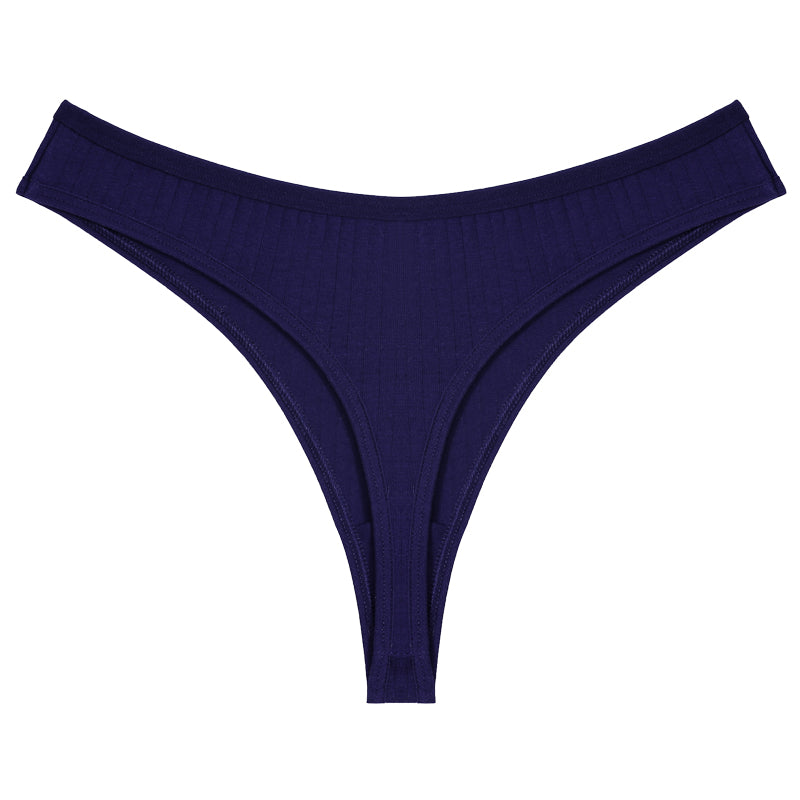 String bleu en coton pour femme