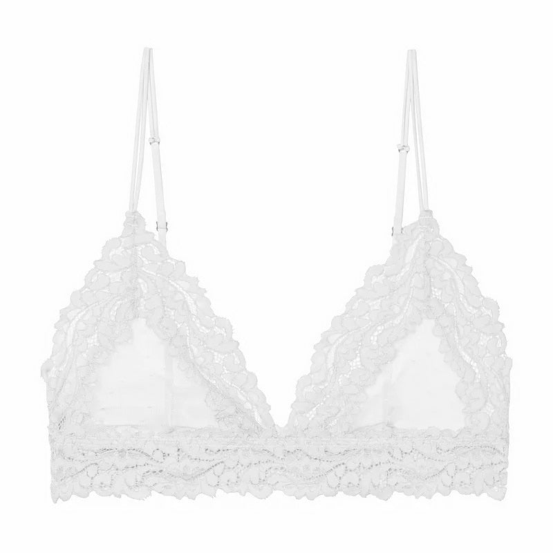 Bralette transparente sans armature blanc