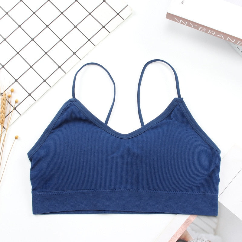 Bralette top bleue sans armature