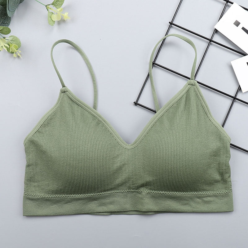 Bralette bustier vert sans attache