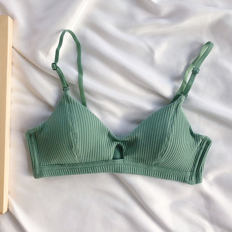 Soutien-gorge en coton vert