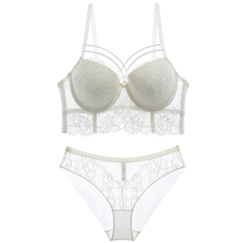 Ensemble bralette et culotte en dentelle blanche en dentelle watsunder