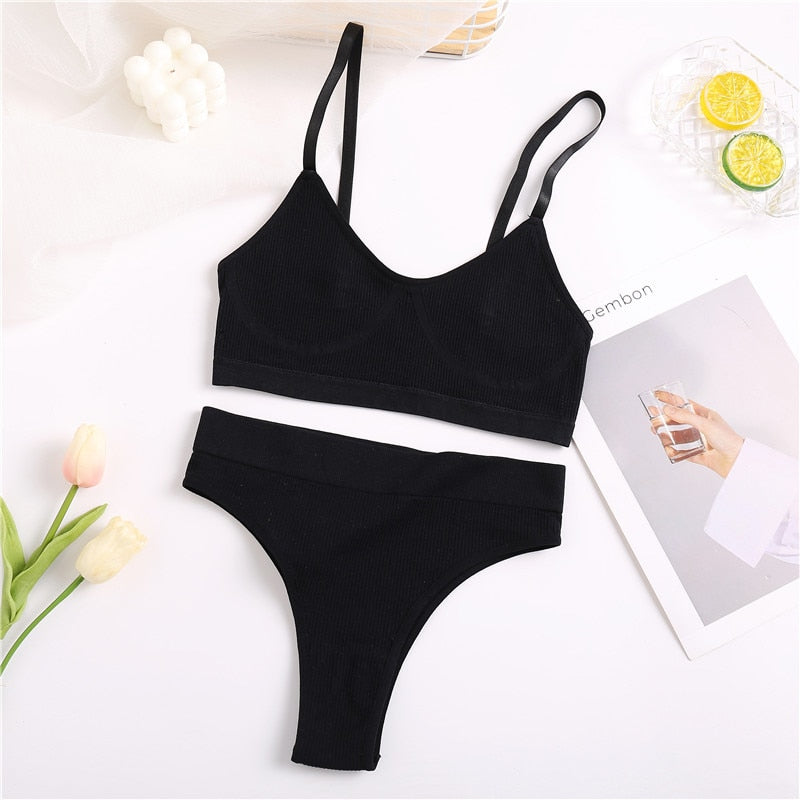 Ensemble de lingerie gym noir pour femme