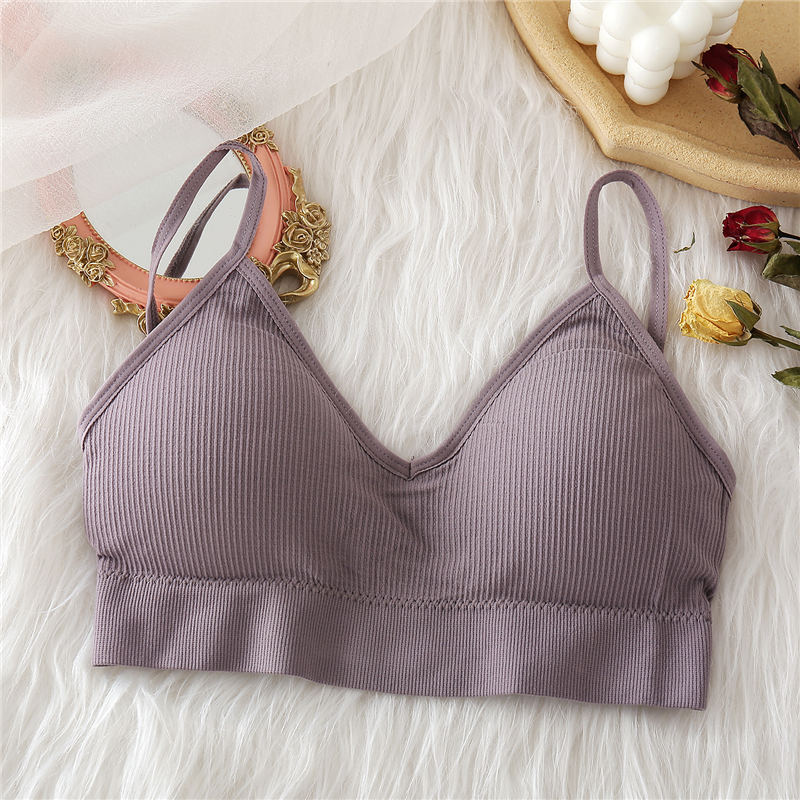 Bralette mauve à dos nu et sans armature