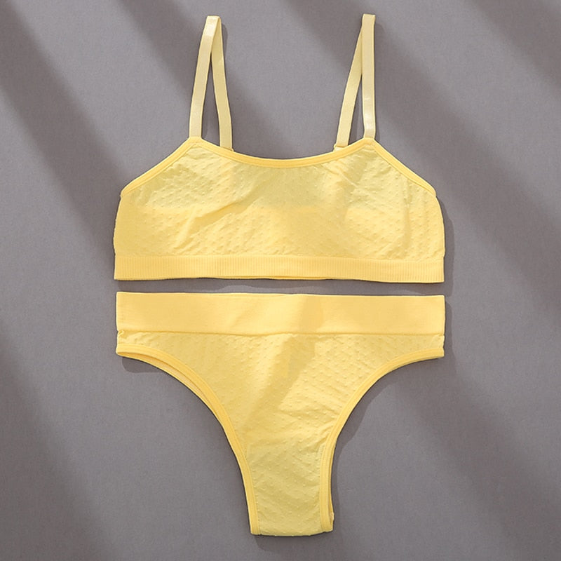 Ensemble de lingerie deux pièces confort jaune