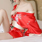 Nuisette kimono avec décorations rouges