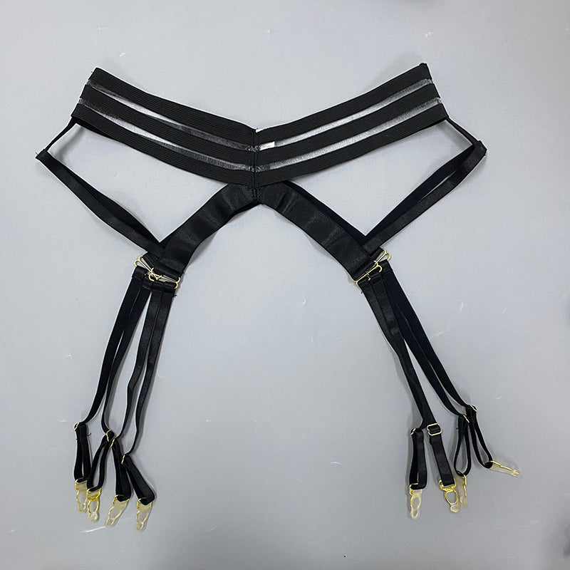 Porte-jarretelles bondage noir