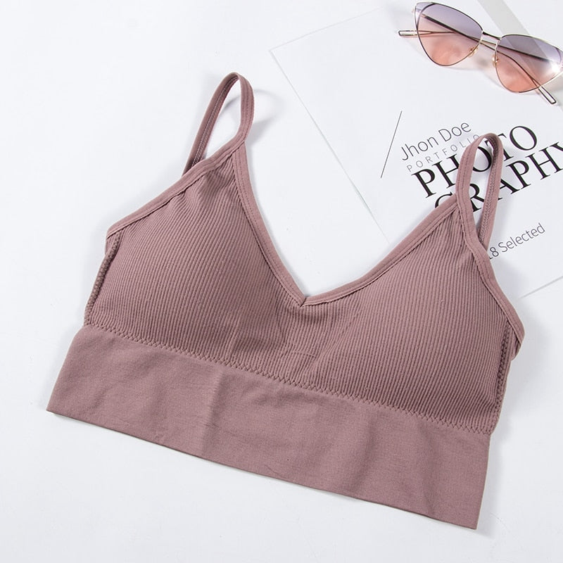 Soutien-gorge fitness rembourré mauve