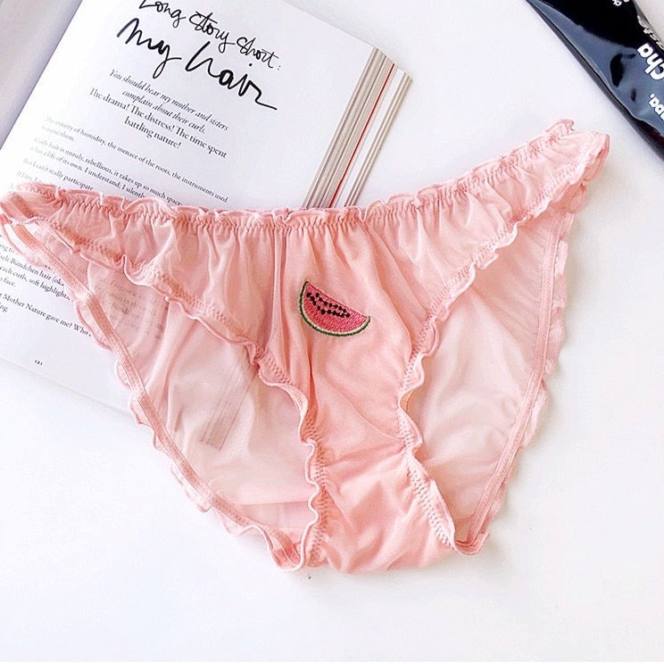 Culotte cheeky rose avec motif pastèque