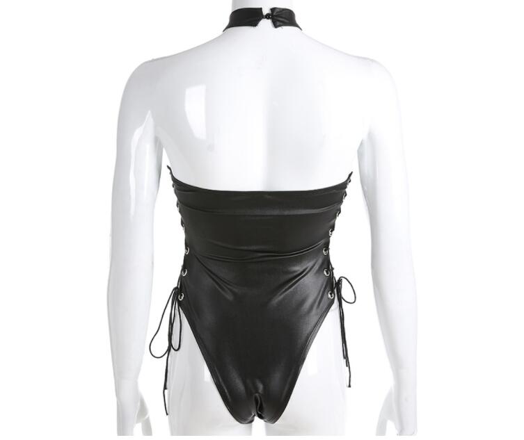 body en cuir pour femme avec cuir et lacets