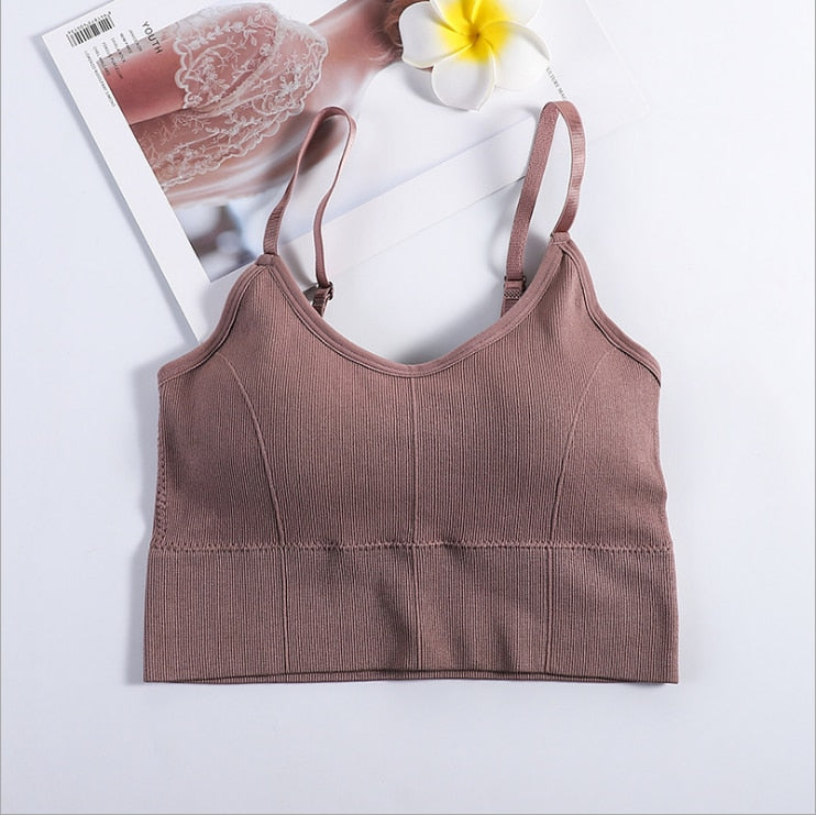 Crop top chic sans attache mauve