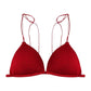 Soutien-gorge triangle rouge attache avant, lingerie sexy pour femme