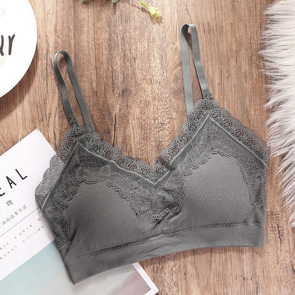 Brassière ampliforme en dentelle grise