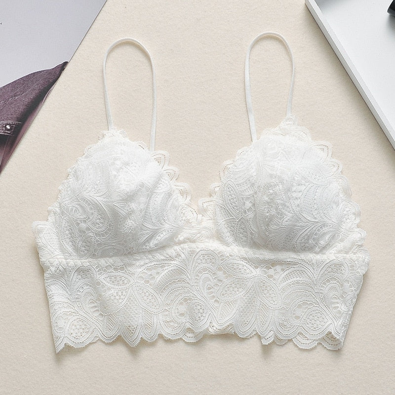 Bustier en dentelle sans attache blanc