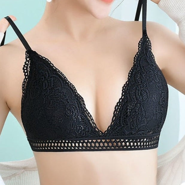 Soutien-gorge sexy décolleté V noir