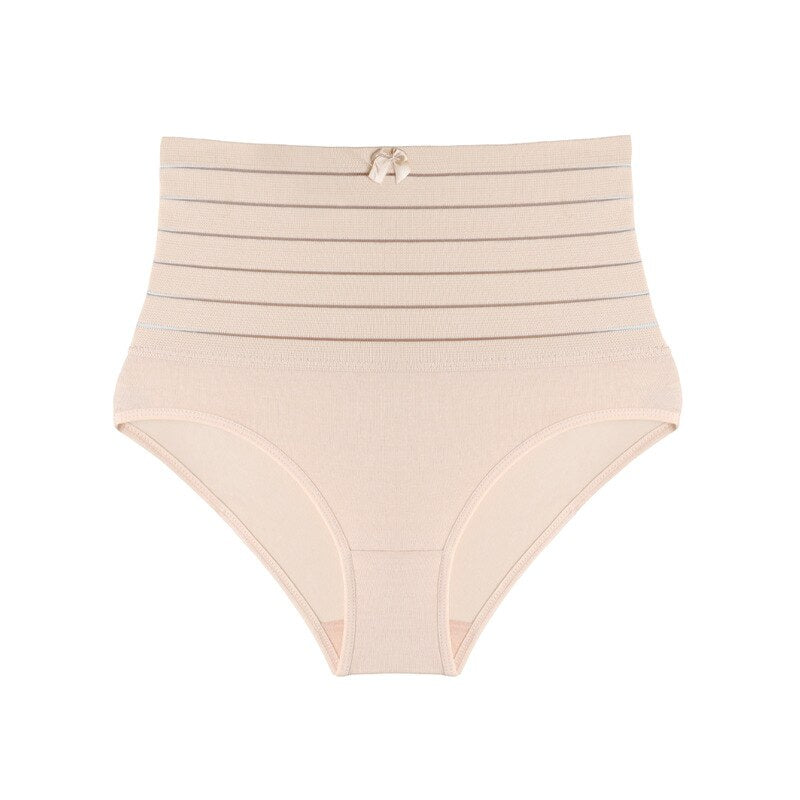 Culotte gainante à rayures beige