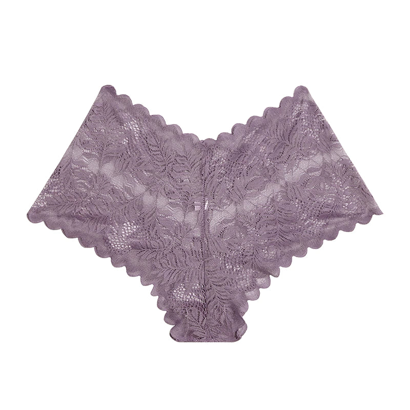 culotte mauve en dentelle taille haute