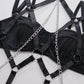 Erotic chain and garter belt set