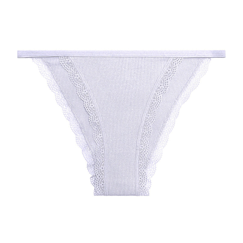 Culotte blanche pour femme avec coton et dentelle