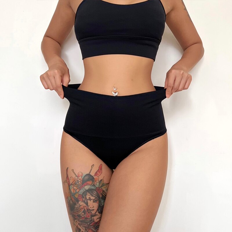 String taille haute gainant noir