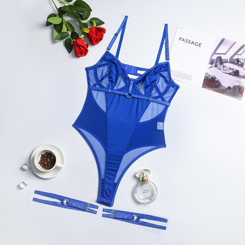 body bleu pour femme