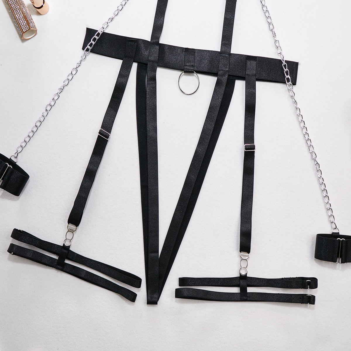 Erotic chain and garter belt set