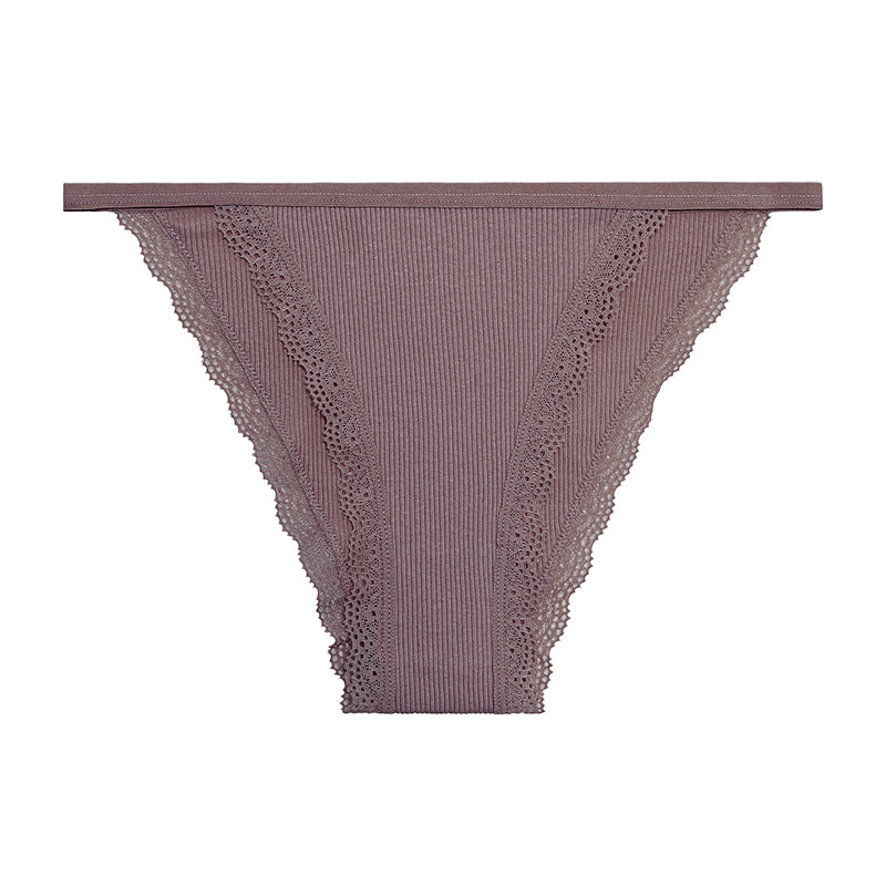 Slip en coton mauve pour femme